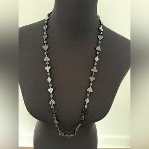 Black Card Suit Long Necklace - Women Jewelry